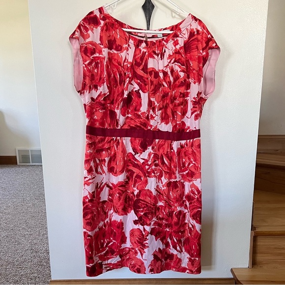 🛍️Boden Silk Blend Floral Sheath Dress Vanessa Size 16R - Picture 1 of 6